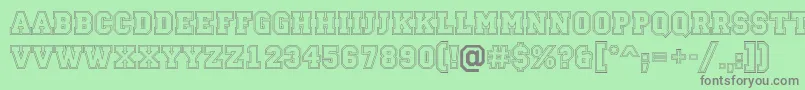 ACampus2otlBold Font – Gray Fonts on Green Background