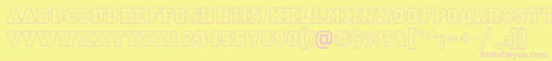 ACampus2otlBold Font – Pink Fonts on Yellow Background