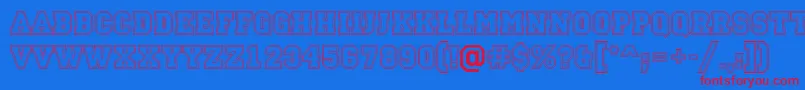 ACampus2otlBold Font – Red Fonts on Blue Background