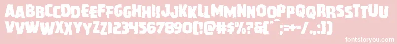 Howlinmadstag-Schriftart – Weiße Schriften auf rosa Hintergrund