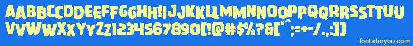 Howlinmadstag Font – Yellow Fonts on Blue Background