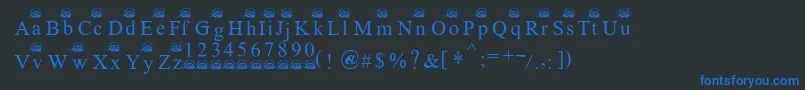 Ferretsrtopslowercase Font – Blue Fonts on Black Background