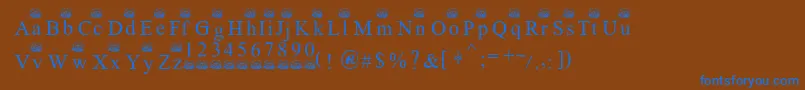 Ferretsrtopslowercase Font – Blue Fonts on Brown Background