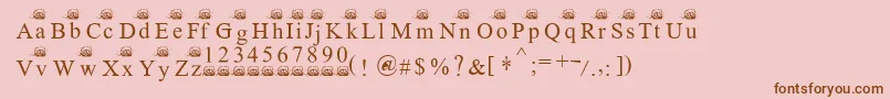 Ferretsrtopslowercase Font – Brown Fonts on Pink Background