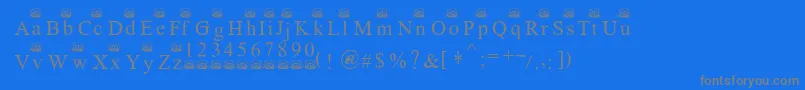 Ferretsrtopslowercase Font – Gray Fonts on Blue Background