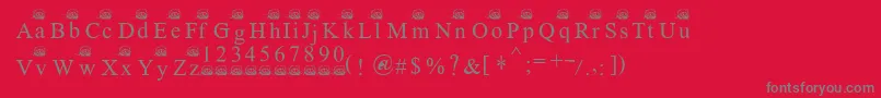 Ferretsrtopslowercase Font – Gray Fonts on Red Background