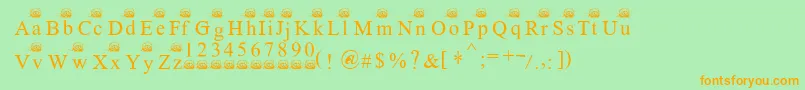Ferretsrtopslowercase Font – Orange Fonts on Green Background