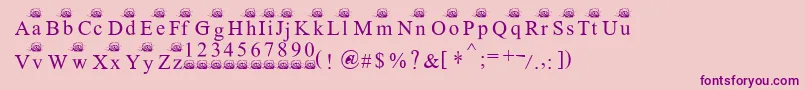 Ferretsrtopslowercase Font – Purple Fonts on Pink Background