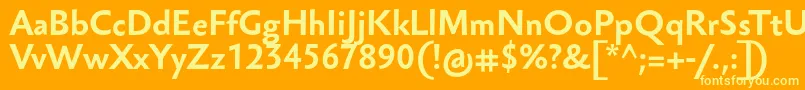 フォントSebastiantextucfBold – オレンジの背景に黄色の文字