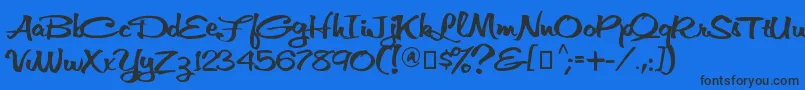 Шрифт VniThufap3 – чёрные шрифты на синем фоне