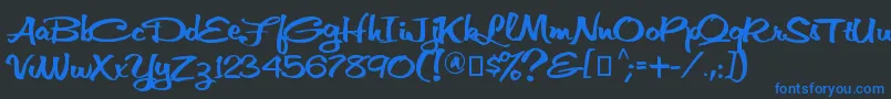 VniThufap3 Font – Blue Fonts on Black Background