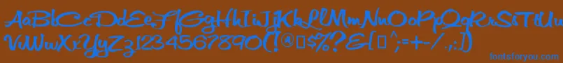 VniThufap3 Font – Blue Fonts on Brown Background