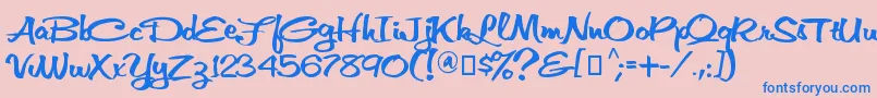 VniThufap3 Font – Blue Fonts on Pink Background