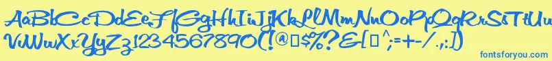 VniThufap3 Font – Blue Fonts on Yellow Background