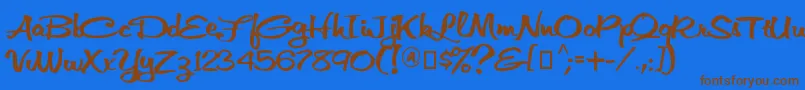 VniThufap3 Font – Brown Fonts on Blue Background