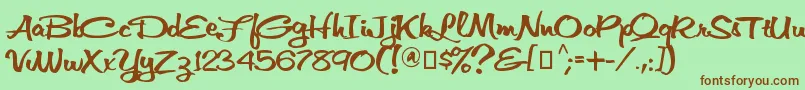 VniThufap3 Font – Brown Fonts on Green Background