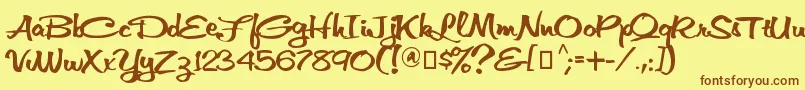 VniThufap3 Font – Brown Fonts on Yellow Background