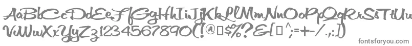 VniThufap3-fontti – harmaat kirjasimet valkoisella taustalla