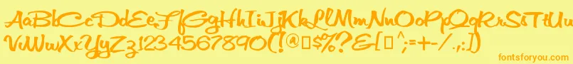 VniThufap3 Font – Orange Fonts on Yellow Background