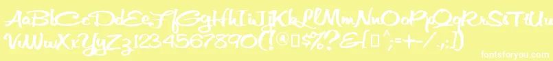 VniThufap3 Font – White Fonts on Yellow Background