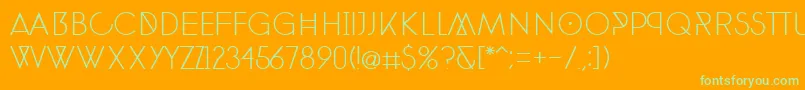 Fonte PhantomThin30 – fontes verdes em um fundo laranja