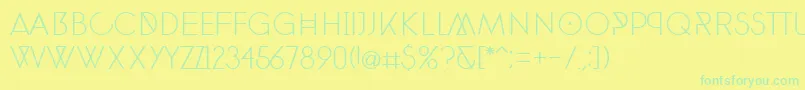 Czcionka PhantomThin30 – zielone czcionki na żółtym tle