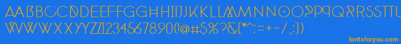 PhantomThin30 Font – Orange Fonts on Blue Background
