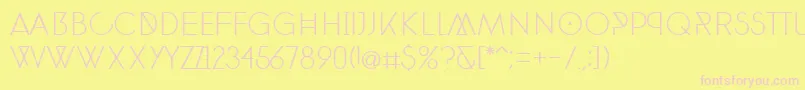 PhantomThin30-Schriftart – Rosa Schriften auf gelbem Hintergrund