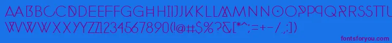 PhantomThin30 Font – Purple Fonts on Blue Background