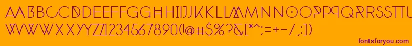 PhantomThin30-Schriftart – Violette Schriften auf orangefarbenem Hintergrund