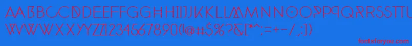 PhantomThin30 Font – Red Fonts on Blue Background