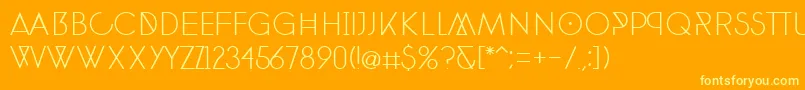 PhantomThin30 Font – Yellow Fonts on Orange Background