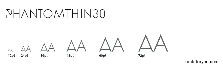 PhantomThin30 Font Sizes