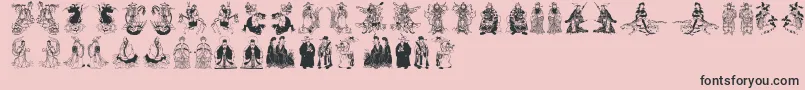 Подробнее о шрифте Mythoschina Шрифт Mythoschina – чёрные шрифты на розовом фоне