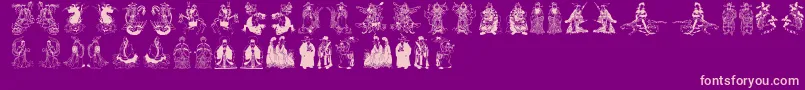 Mythoschina Font – Pink Fonts on Purple Background
