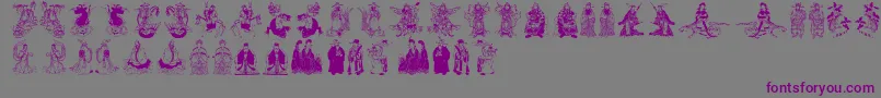 Mythoschina-fontti – violetit fontit harmaalla taustalla