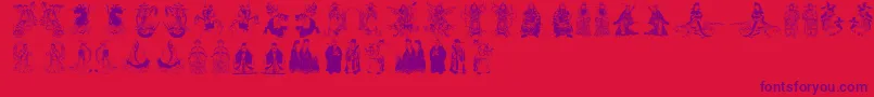fuente Mythoschina – Fuentes Moradas Sobre Fondo Rojo