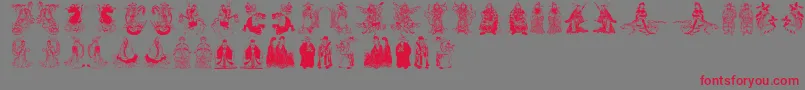 Mythoschina Font – Red Fonts on Gray Background