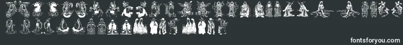 Mythoschina Font – White Fonts on Black Background