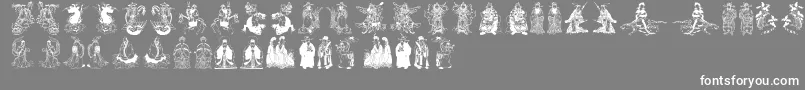 Mythoschina Font – White Fonts on Gray Background