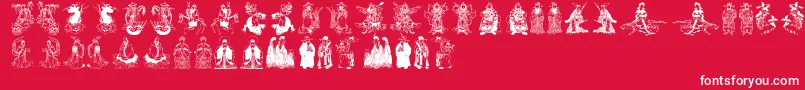 Mythoschina Font – White Fonts on Red Background