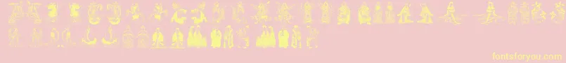 Mythoschina Font – Yellow Fonts on Pink Background