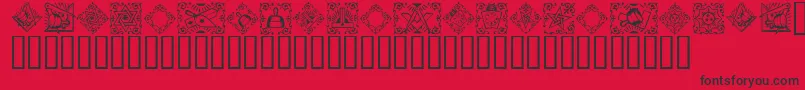 フォントMasonic ffy – 赤い背景に黒い文字