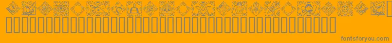 Masonic ffy-Schriftart – Graue Schriften auf orangefarbenem Hintergrund