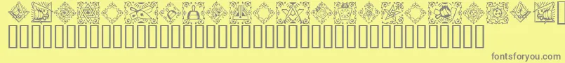 Masonic ffy Font – Gray Fonts on Yellow Background