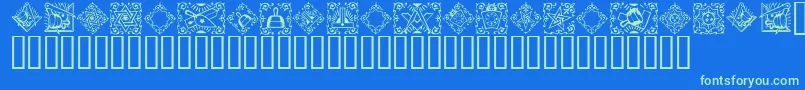 Masonic ffy Font – Green Fonts on Blue Background