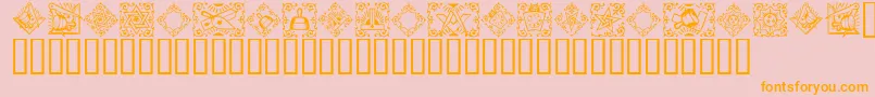 Masonic ffy-Schriftart – Orangefarbene Schriften auf rosa Hintergrund