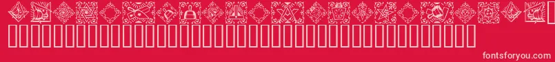 Masonic ffy Font – Pink Fonts on Red Background