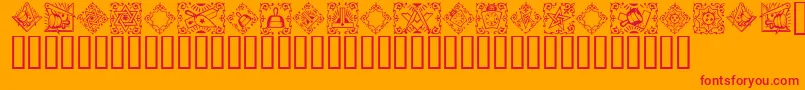 Masonic ffy Font – Red Fonts on Orange Background