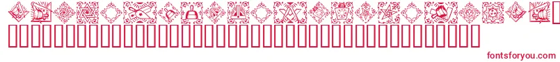 Masonic ffy Font – Red Fonts on White Background